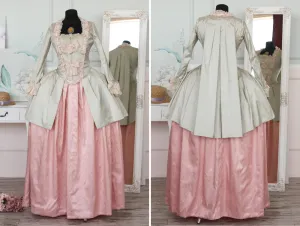Rococo Marie Antoinette pink silk dress