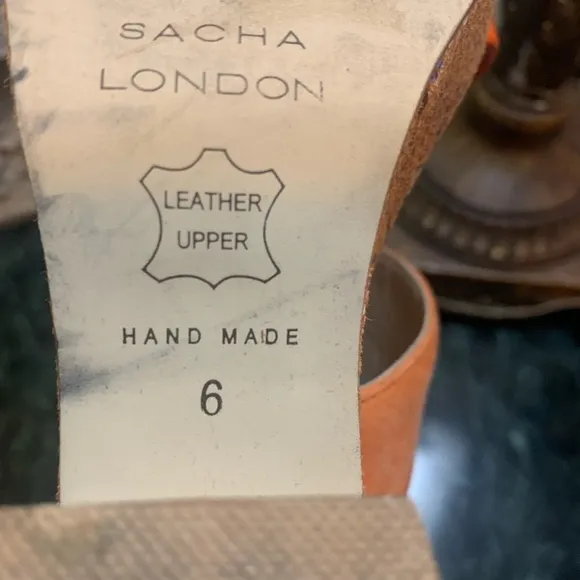 Sacha London orange wedge sandals, size 6