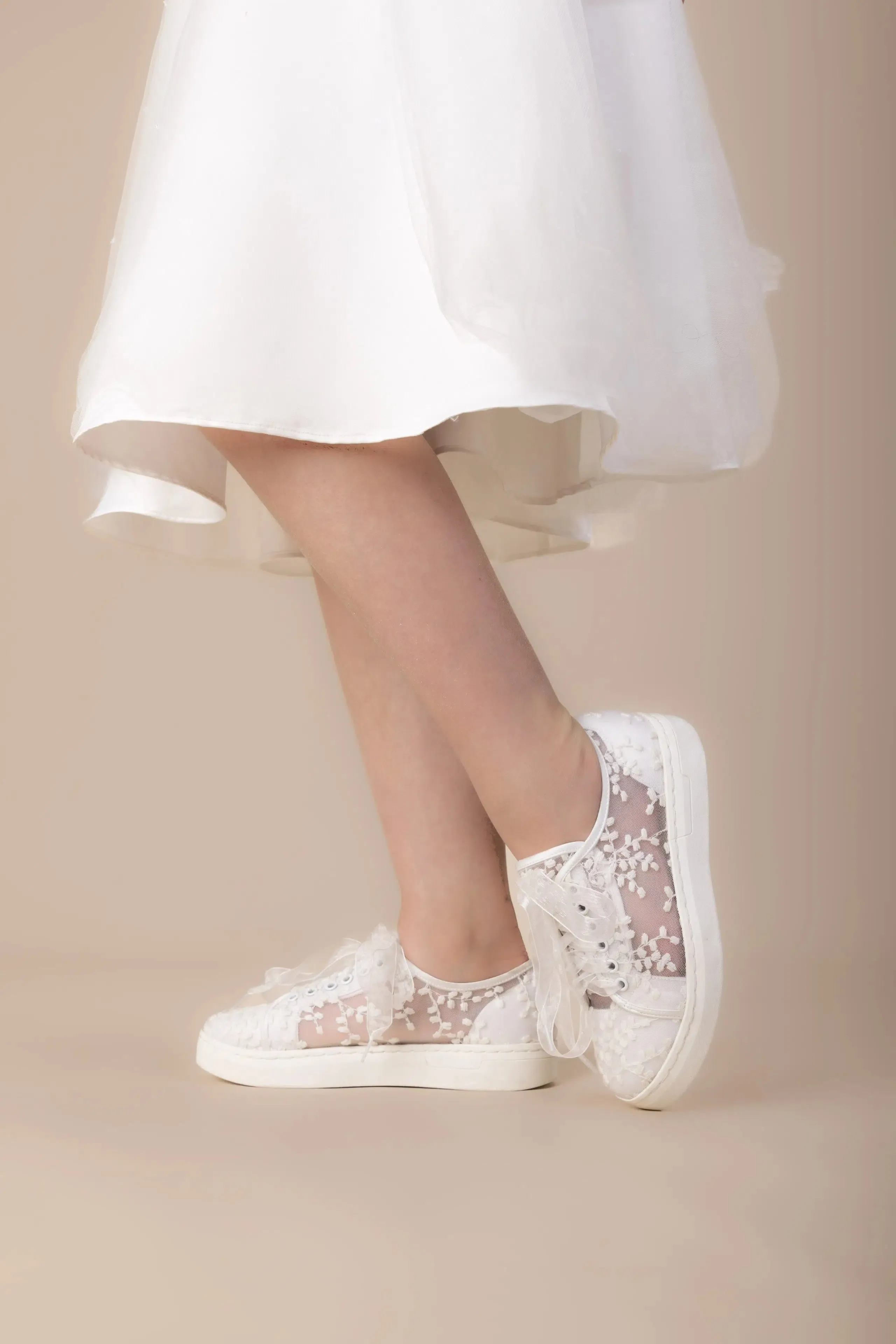 SALE SHOE Perfect Bridal White Communion Shoes:- Oakley Flats