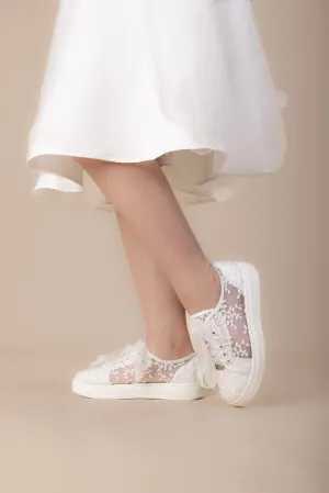 SALE SHOE Perfect Bridal White Communion Shoes:- Oakley Flats