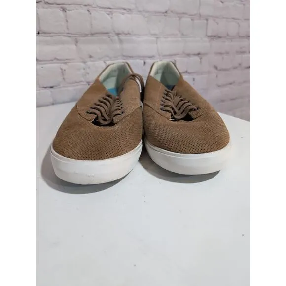 Seavees Hermosa Plimsoll Varsity Men's Casual Sneaker Sz 13 Tan Perforated Suede
