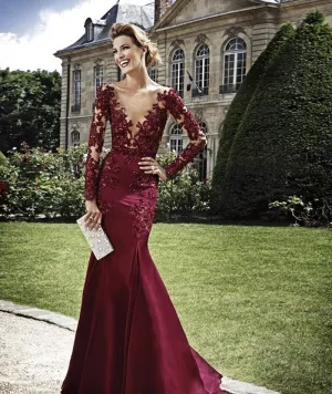 Sexy Burgundy Prom Dresses,V-Neck Prom Dress,Evening Dress