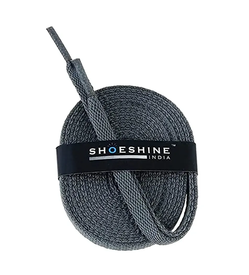 SHOESHINE Flat Shoelace (1 Pair) Dark Grey sports and sneaker shoe laces