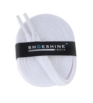 SHOESHINE Flat Shoelace (1 Pair) White sports and sneaker shoe laces
