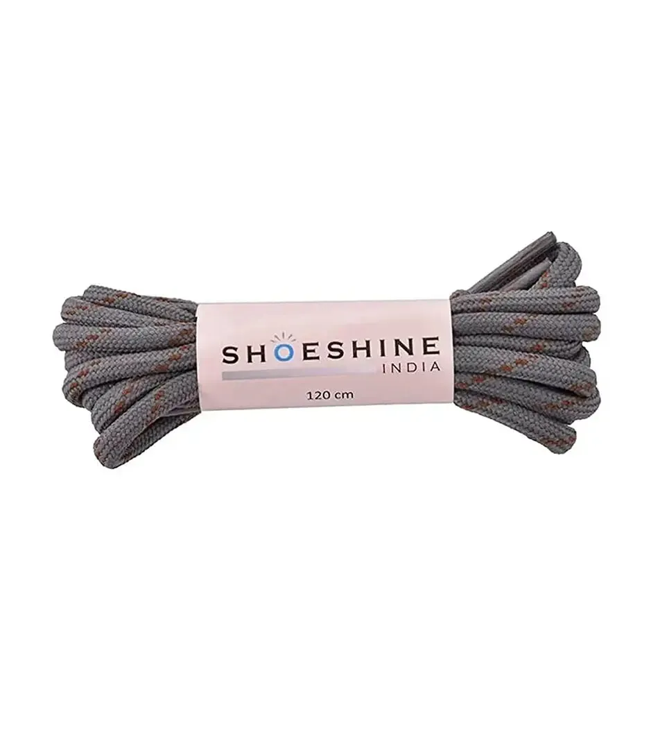 SHOESHINE Shoe Lace (1 Pair) 4mm Dark Grey Round Shoelace & Boot Laces