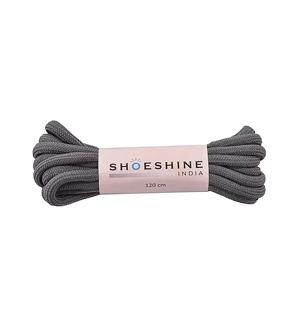 SHOESHINE Shoe Lace (1 Pair) 4mm Dark Grey Round Shoelace & Boot Laces