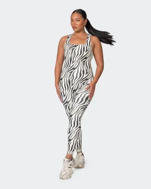 Snatched Everyday One Piece - Zebra Print