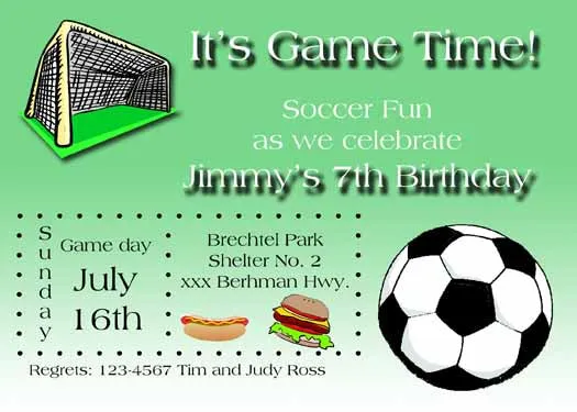 SOCCER BALL CUSTOM INVITATION