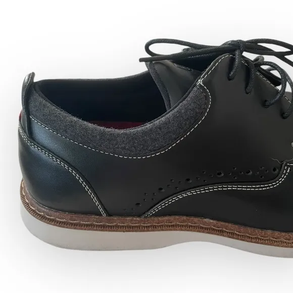Stacy Adams Synergy Wingtip Oxford men’s leather upper shoes black size 11