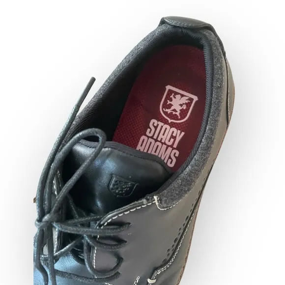 Stacy Adams Synergy Wingtip Oxford men’s leather upper shoes black size 11