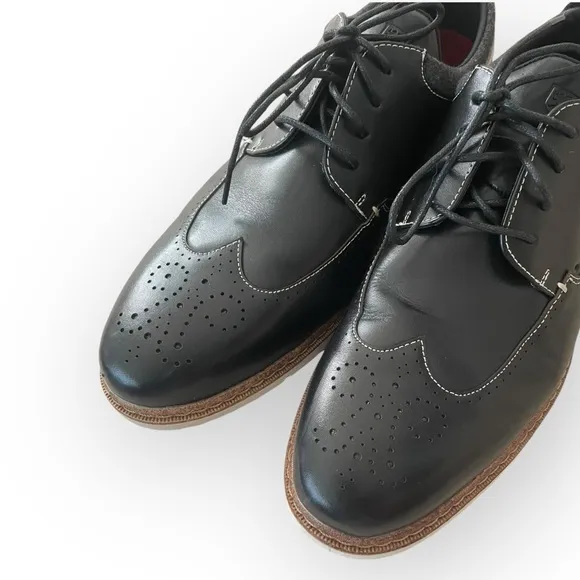 Stacy Adams Synergy Wingtip Oxford men’s leather upper shoes black size 11