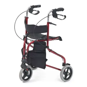 Steel Tri Walker with Seat | Red