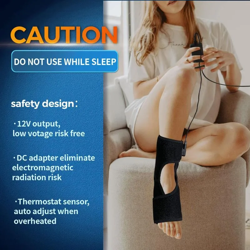 sticro Ankle Heating Pad for Achilles Tendonitis and Plantar Fasciitis Relief, Heated Ankle Brace Foot Heating Pad Wrap with Massage Ball for Sprained Ankle, Arthritis Foot Heel Pain Relief