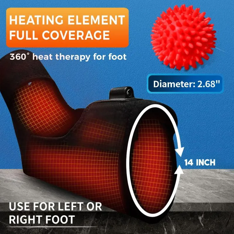 sticro Ankle Heating Pad for Achilles Tendonitis and Plantar Fasciitis Relief, Heated Ankle Brace Foot Heating Pad Wrap with Massage Ball for Sprained Ankle, Arthritis Foot Heel Pain Relief
