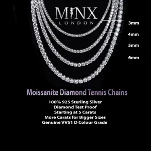 Tennis Chain | Tennis Necklace | Moissanite Tennis Chain | Mens Iced Out Chain | Womens Tennis Necklace | Moissanite Diamond Tennis Chain