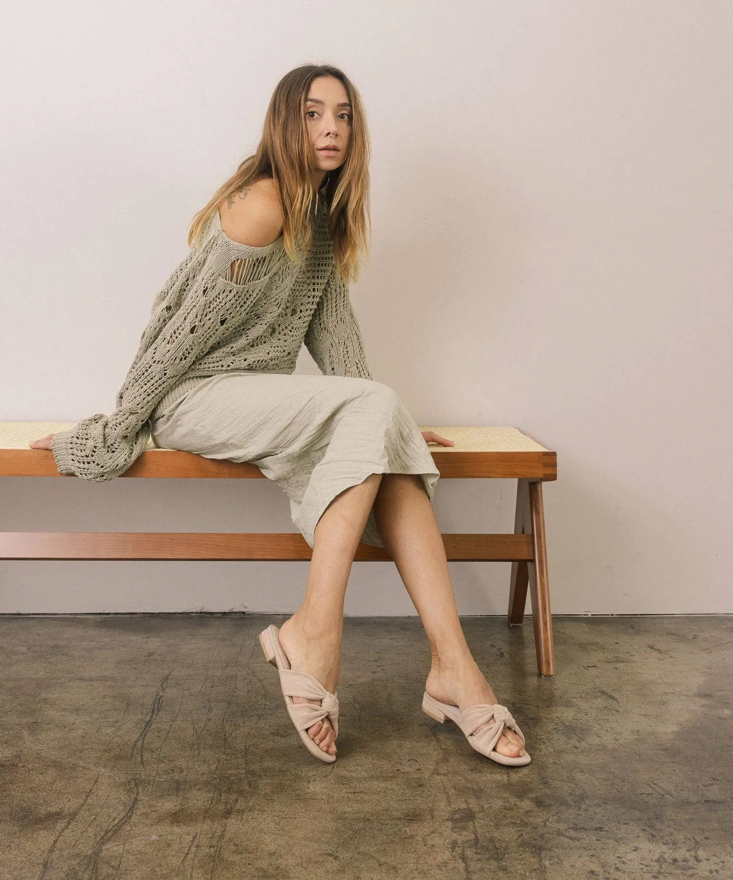 The Kori Cream | Knotted Sandal: CREAM