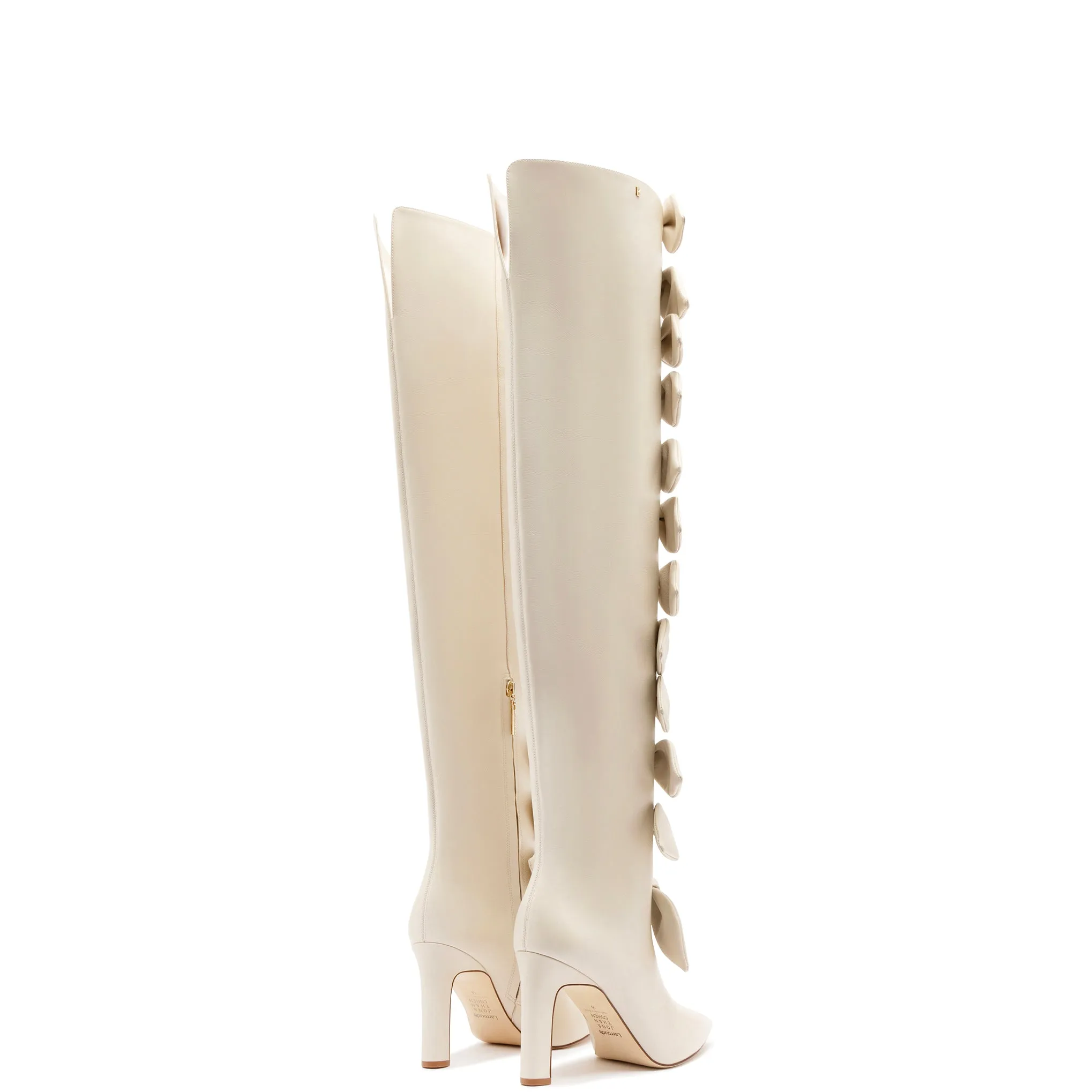 Tie Boot in White Leather