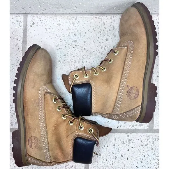 Timberland Boys Kids Youth 6 inch Leather Ankle Boots “Butter Timbs” Size 5