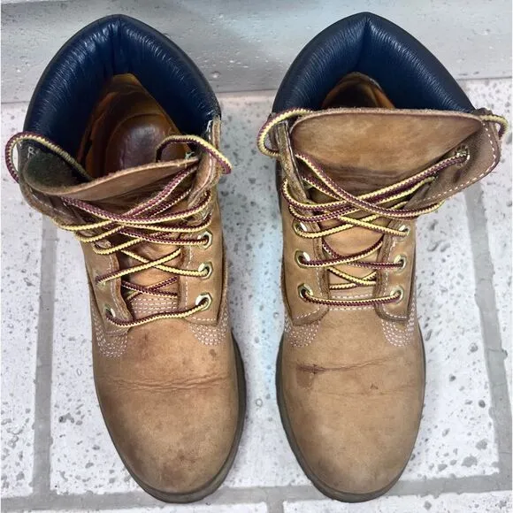 Timberland Boys Kids Youth 6 inch Leather Ankle Boots “Butter Timbs” Size 5