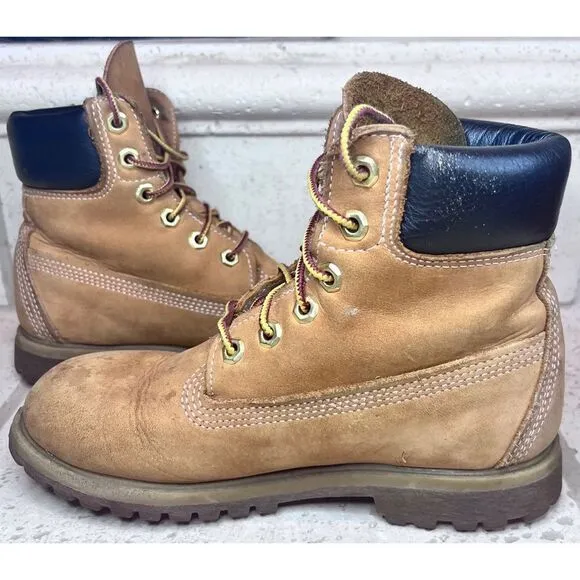 Timberland Boys Kids Youth 6 inch Leather Ankle Boots “Butter Timbs” Size 5
