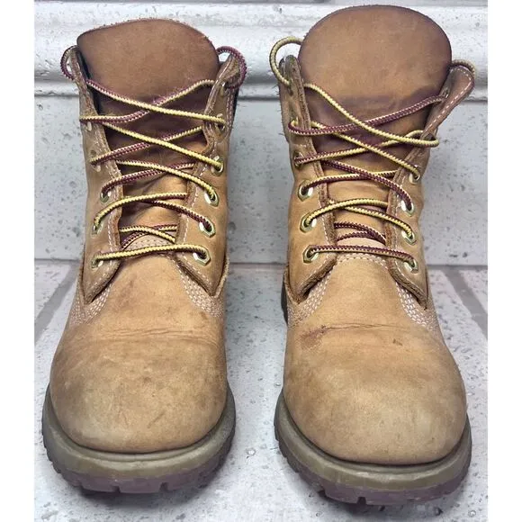 Timberland Boys Kids Youth 6 inch Leather Ankle Boots “Butter Timbs” Size 5