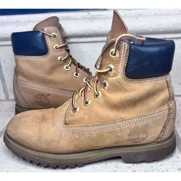 Timberland Boys Kids Youth 6 inch Leather Ankle Boots “Butter Timbs” Size 5