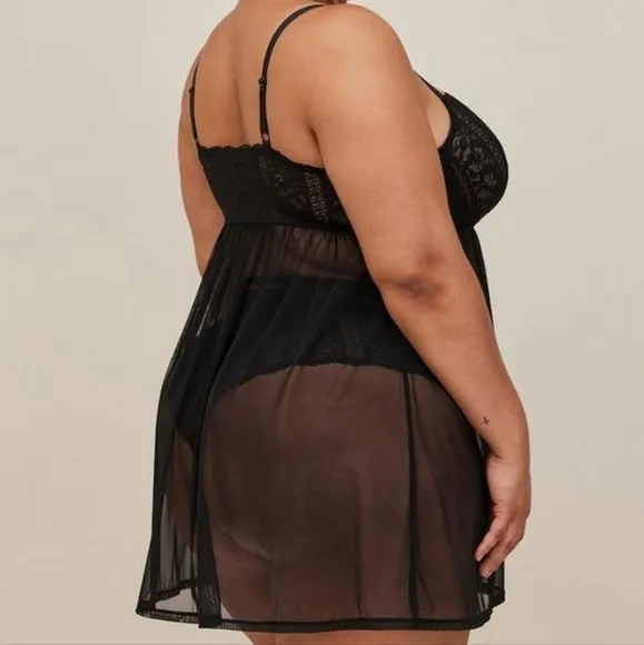 Torrid Striped Floral Lace Babydoll Size 1