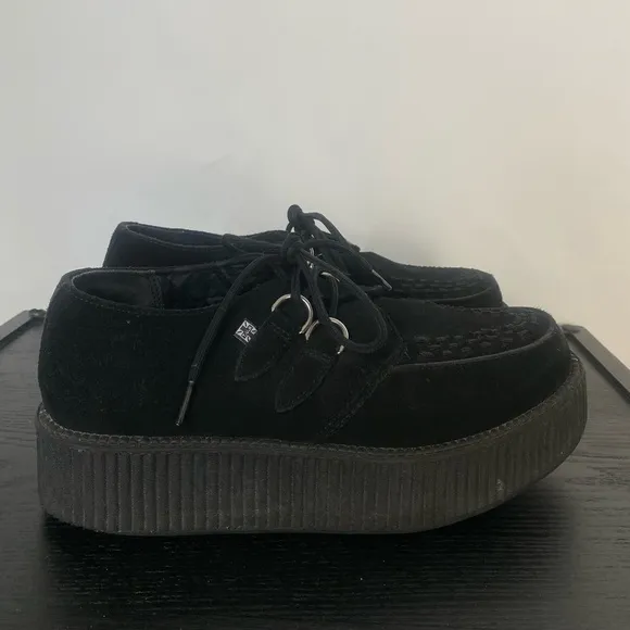 T.U.K Black Suede Viva Mondo Creeper Platform