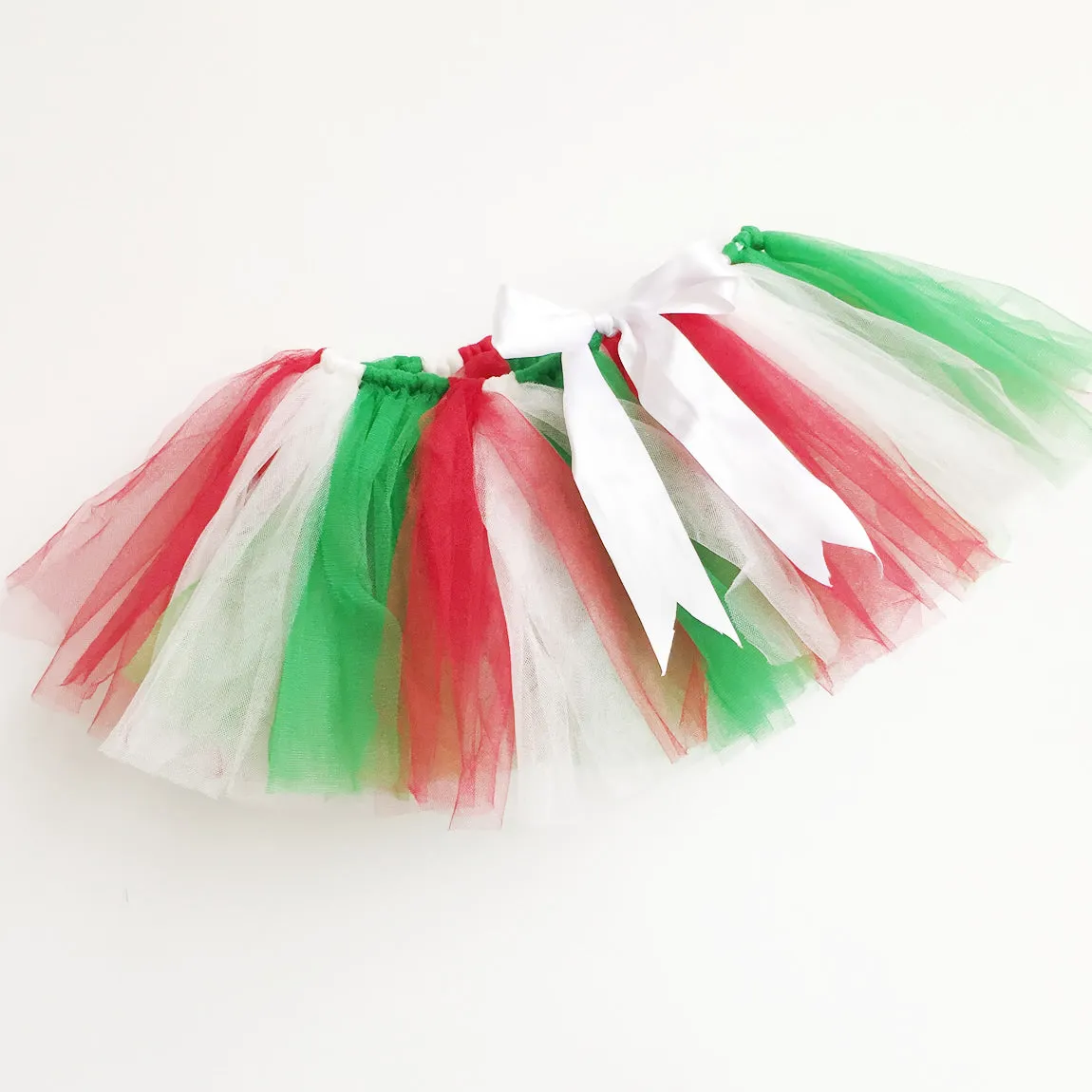 Tutú para fiestas infantiles estilo "Verde - Blanco - Rojo"