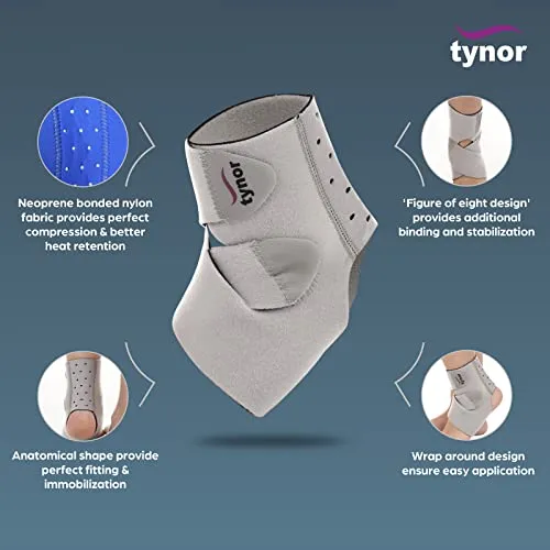 Tynor Ankle Wrap (Neo) (1 Count (Pack of 1))