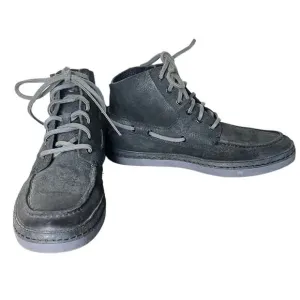 UGG Chukka Ankle Boots Charcoal Black Leather BAYNE Gray Laces Shoes Size 7