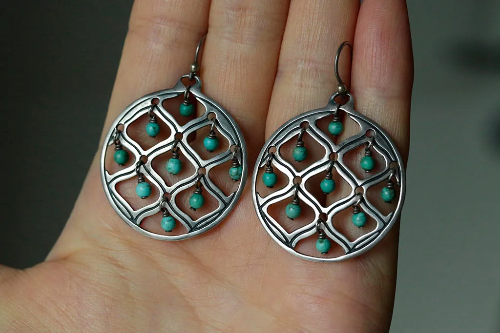 Vintage Dangling Turquoise Drop Earrings