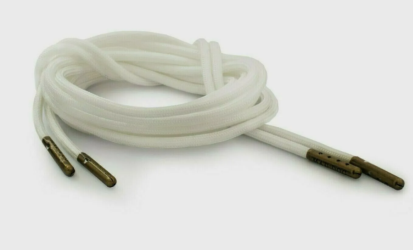 White Boot Laces *Guaranteed for Life* 550 Paracord Steel Tip