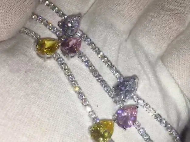 Womens Bracelet | Diamond Bracelet | Yellow Diamond Bracelet | Pink Diamond Bracelet | Teardrop Bracelets | Womens Diamond Bracelet