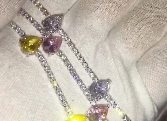 Womens Bracelet | Diamond Bracelet | Yellow Diamond Bracelet | Pink Diamond Bracelet | Teardrop Bracelets | Womens Diamond Bracelet