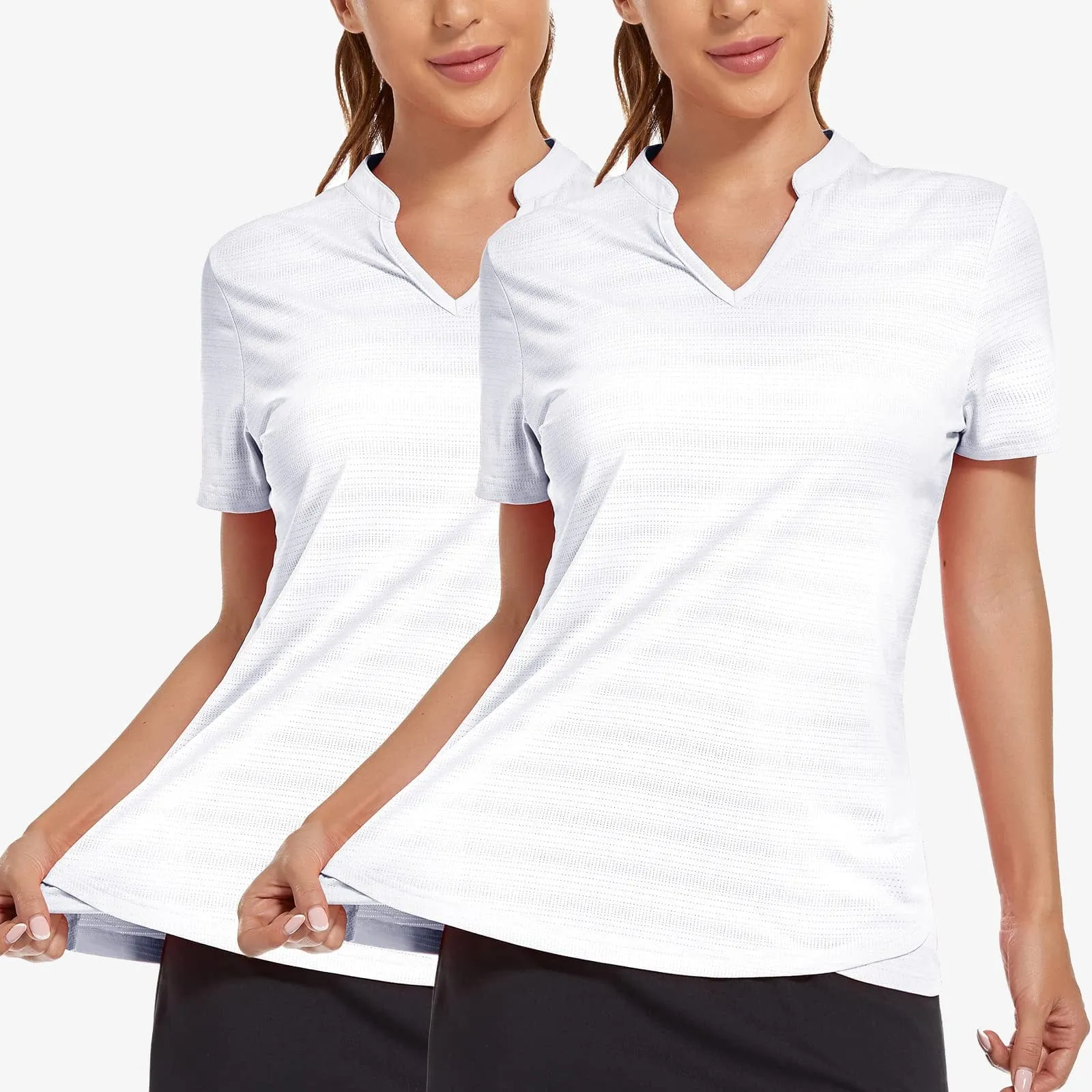 Women's Golf Polo Shirts Collarless UPF 50  Tennis Running T-Shirt
