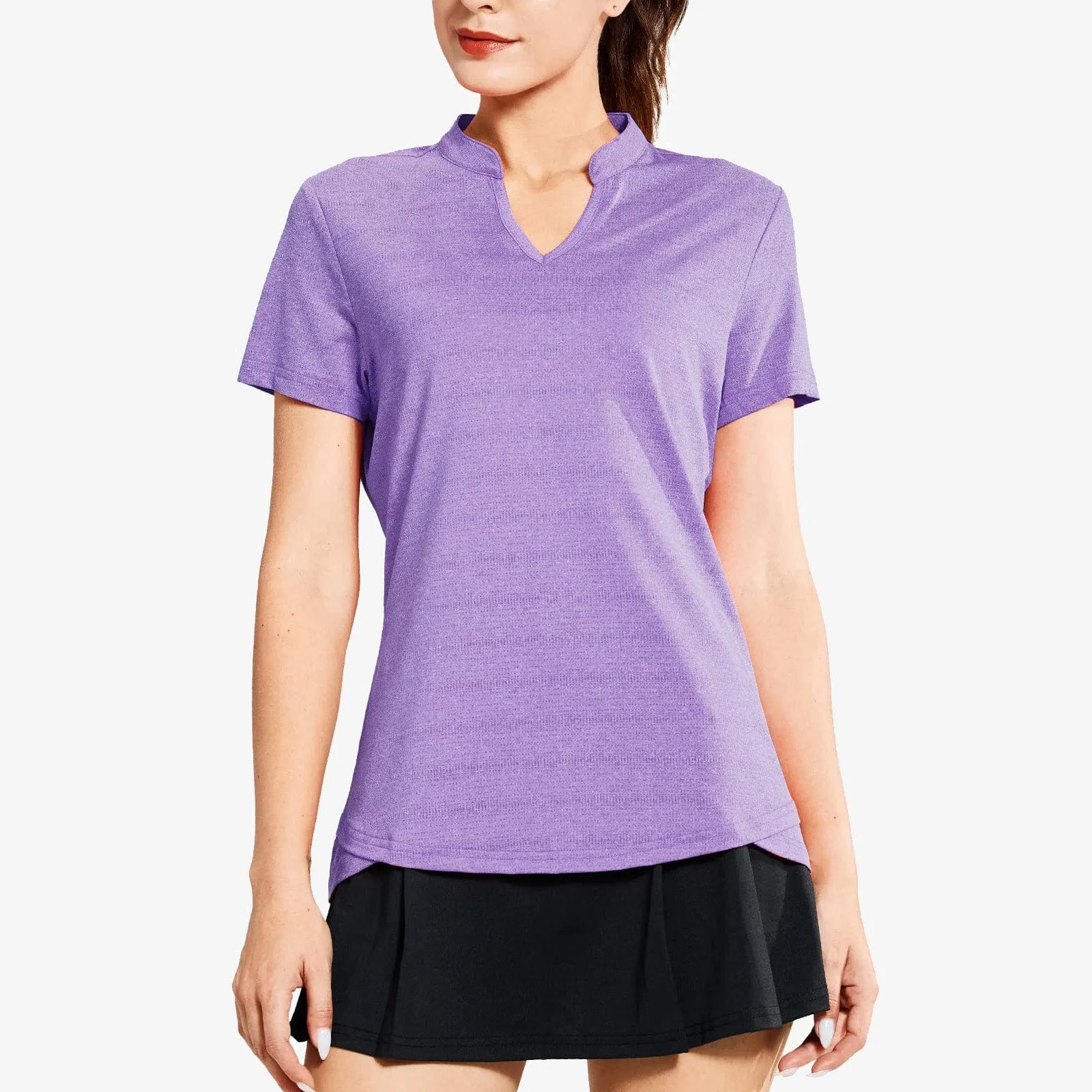 Women's Golf Polo Shirts Collarless UPF 50  Tennis Running T-Shirt