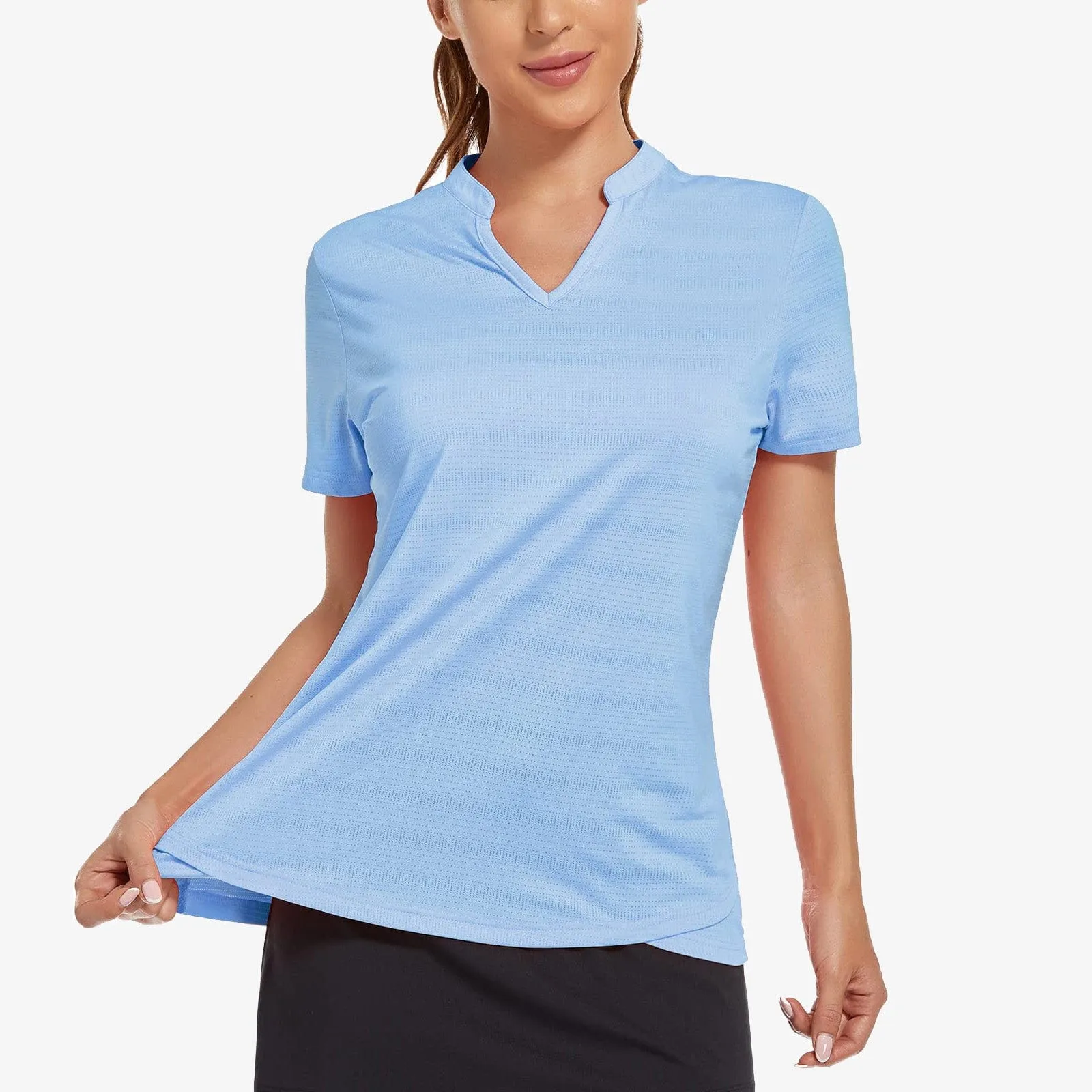 Women's Golf Polo Shirts Collarless UPF 50  Tennis Running T-Shirt