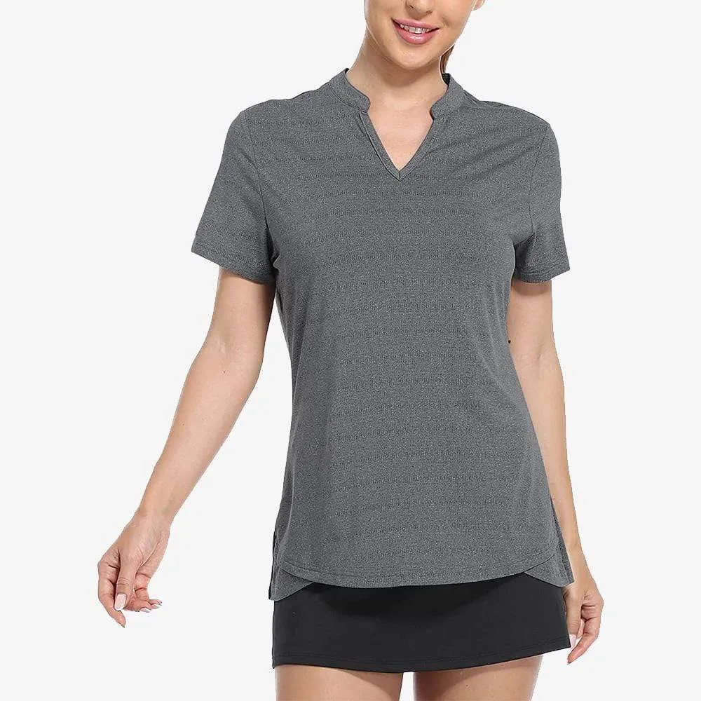 Women's Golf Polo Shirts Collarless UPF 50  Tennis Running T-Shirt