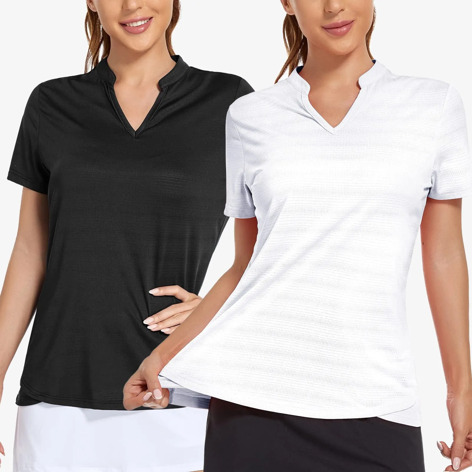 Women's Golf Polo Shirts Collarless UPF 50  Tennis Running T-Shirt