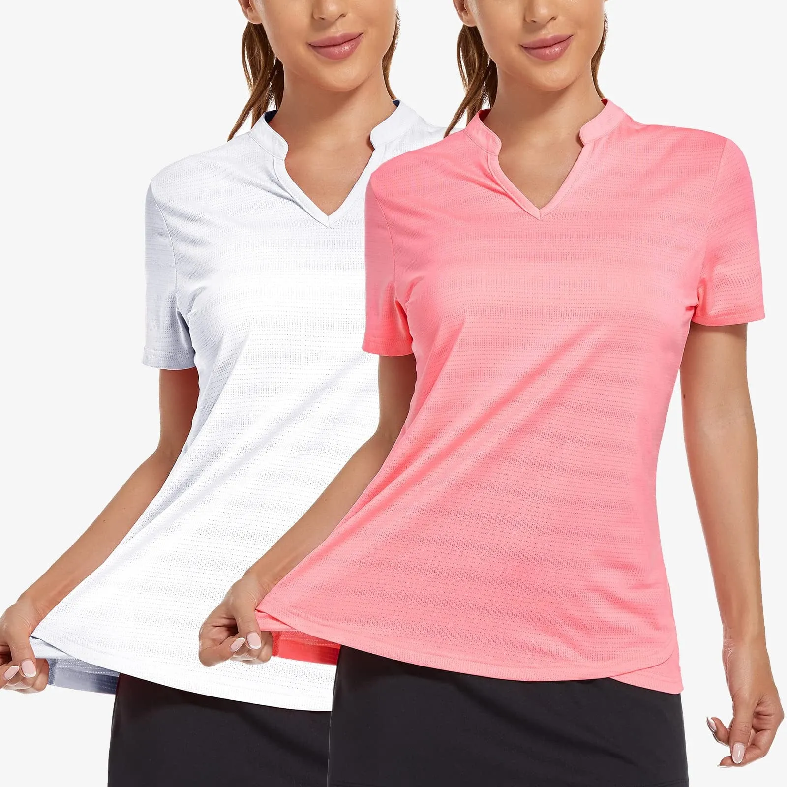 Women's Golf Polo Shirts Collarless UPF 50  Tennis Running T-Shirt