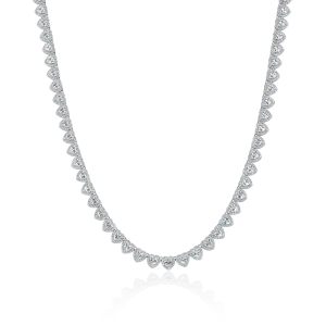 Women's Heart Shaped Cut Clustered Tennis Chain - 7mm