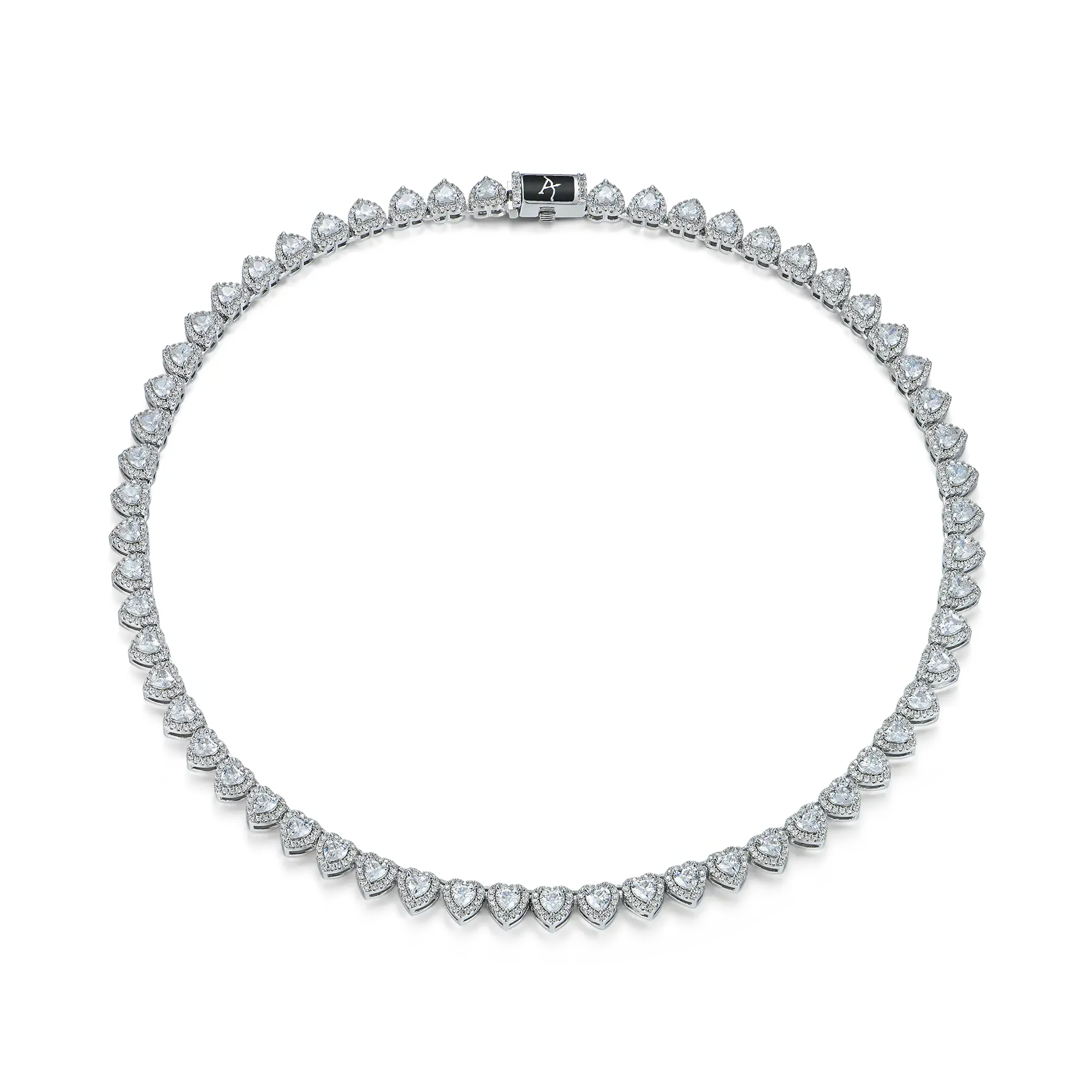 Women's Heart Shaped Cut Clustered Tennis Chain - 7mm