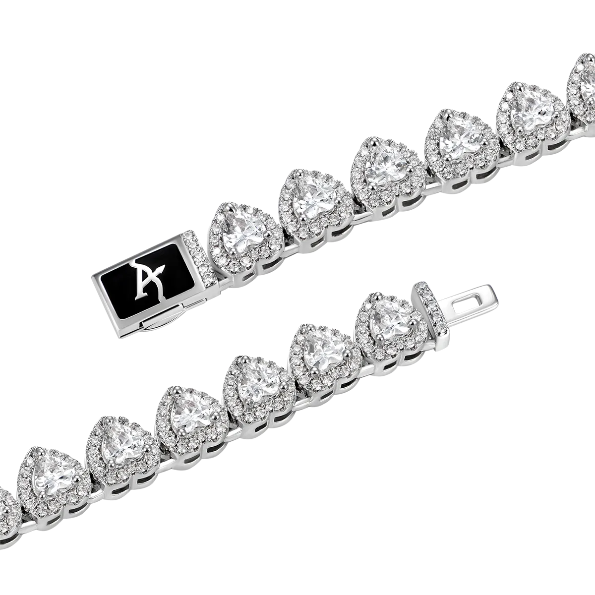 Women's Heart Shaped Cut Clustered Tennis Chain - 7mm