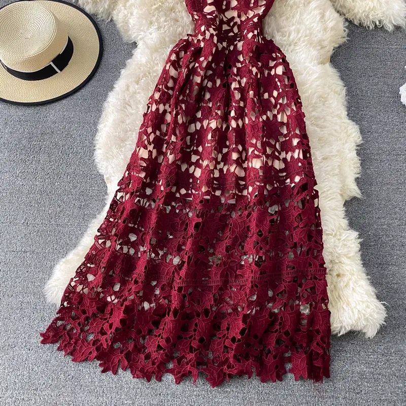 Women's hollow lace dress