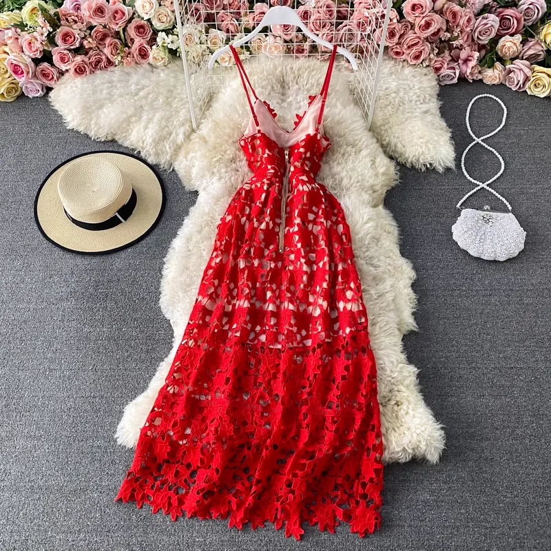 Women's hollow lace dress