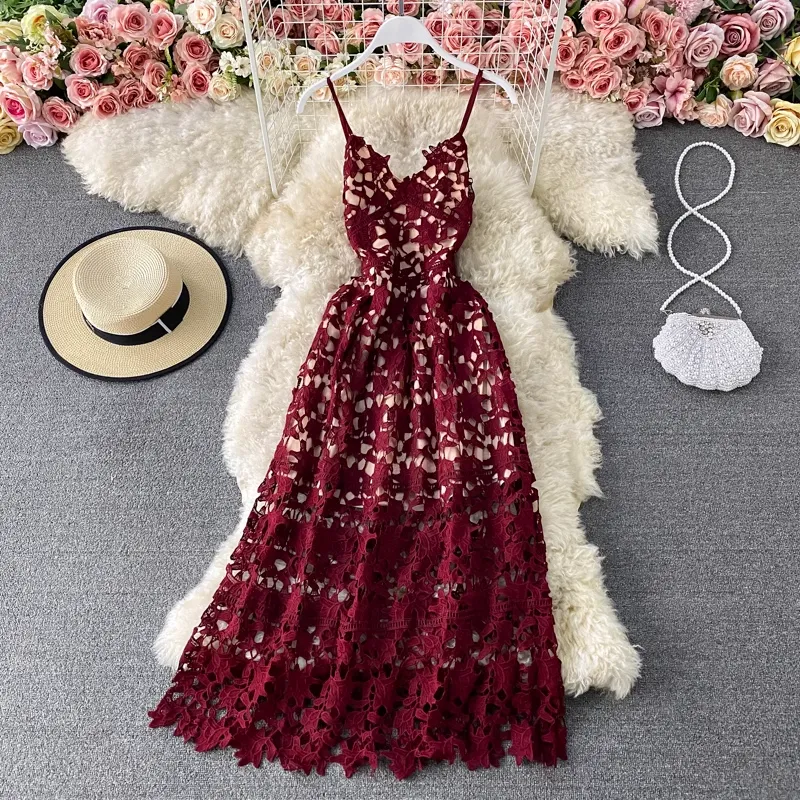 Women's hollow lace dress