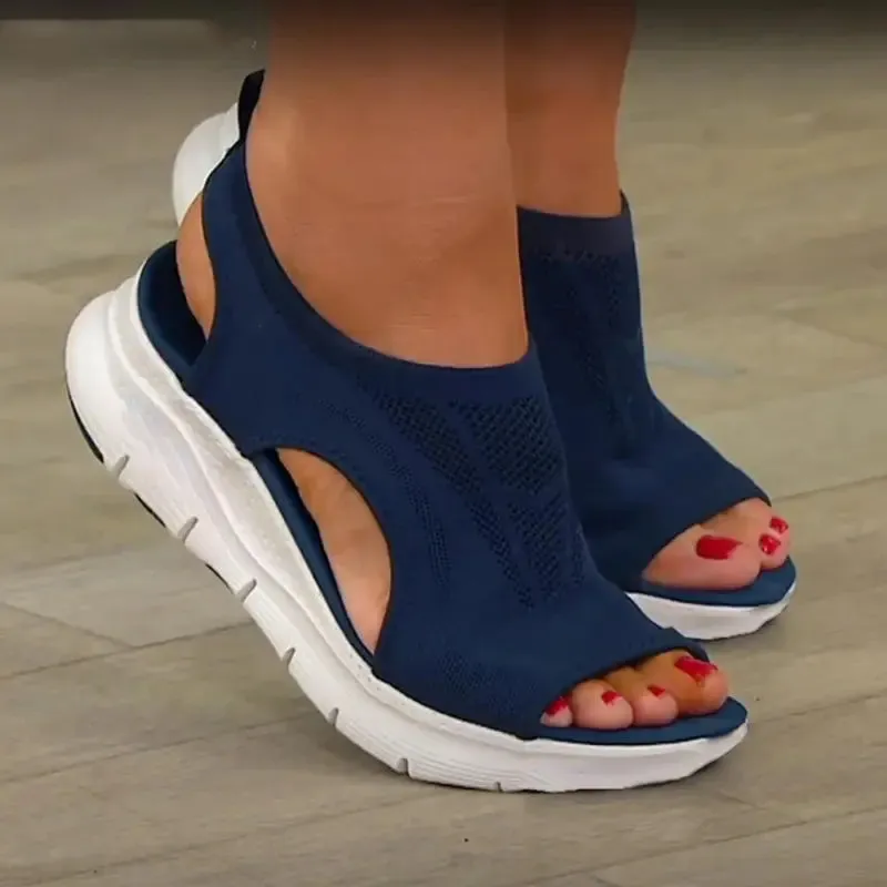 Women's Knit Wedge Sandals – Lightweight & Breathable