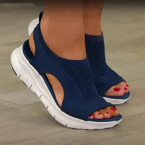 Women's Knit Wedge Sandals – Lightweight & Breathable