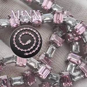 Womens | Pink Diamond Necklace | Pink Tennis Chain | Womens Necklace | Womens Tennis Chain | Womens Pink Emerald Necklace | Pink Emerald